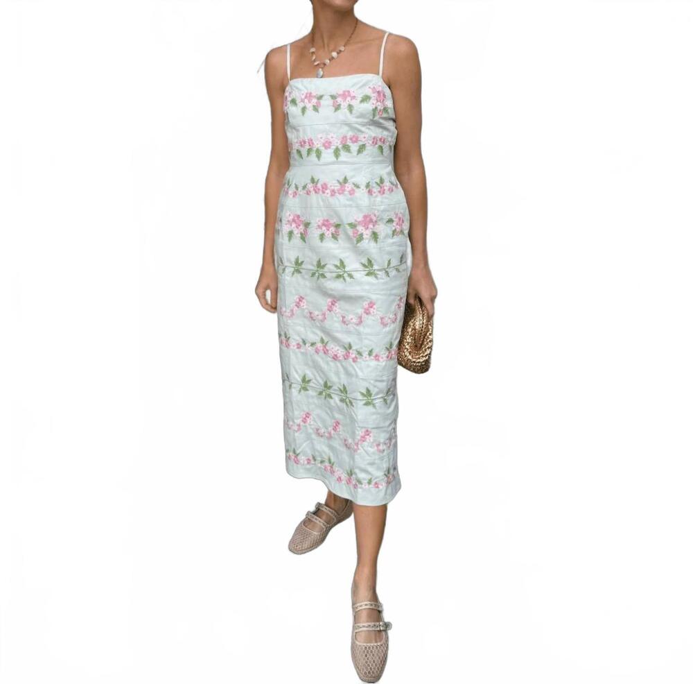 NEW FANM MON nuray midi dress in light green
